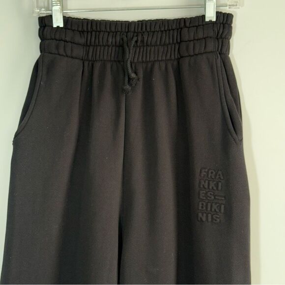 FRANKIES BIKINIS Frank Oversized Sweatpants Black High Waisted Joggers Size L - Picture 12 of 16
